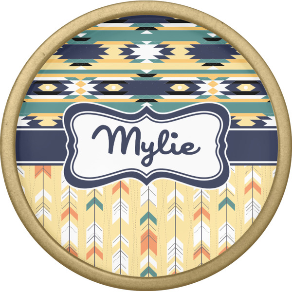 Tribal2 Cabinet Knob - Gold - Front