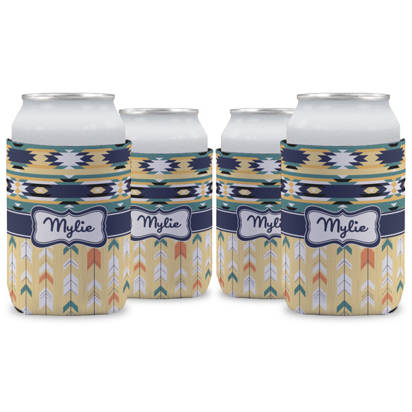 Custom Tribal2 Can Cooler (12 oz) - Set of 4 w/ Name or Text