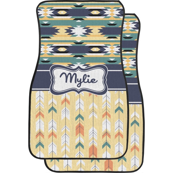 Custom Tribal2 Car Floor Mats (Front Seat) (Personalized)