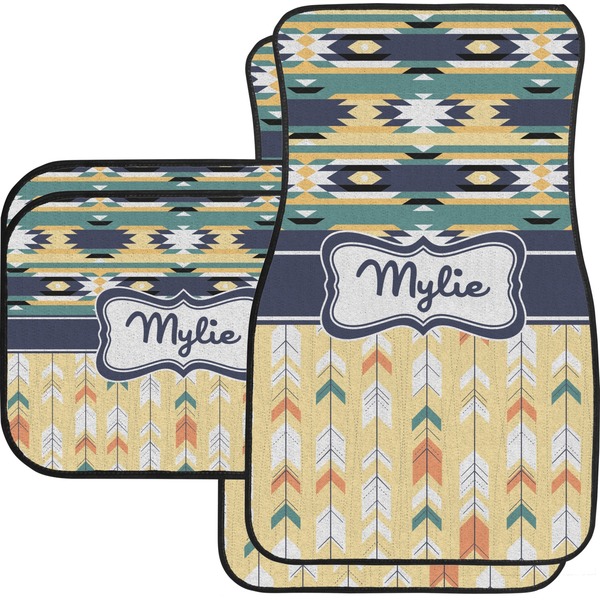 Custom Tribal2 Car Floor Mats Set - 2 Front & 2 Back (Personalized)