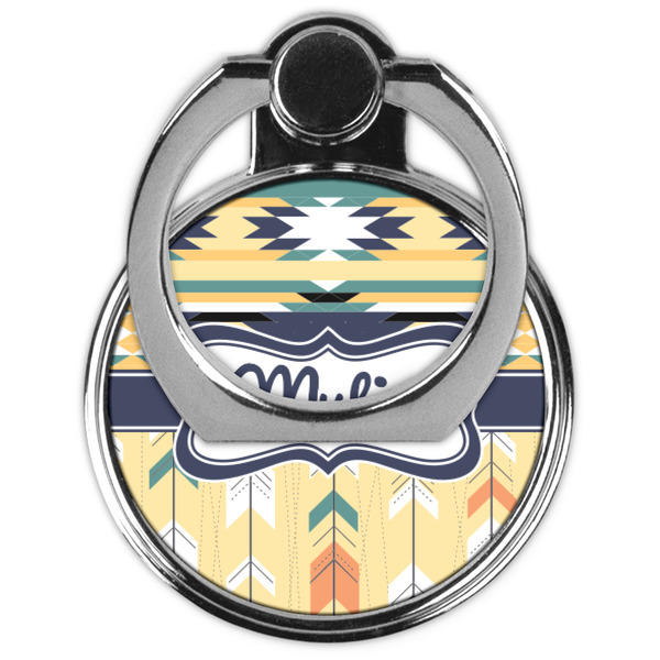 Tribal2 Cell Phone Ring Stand & Holder - Front (Collapsed)