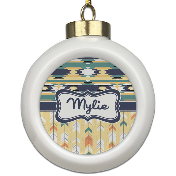 Custom Tribal2 Ceramic Ball Ornament (Personalized)