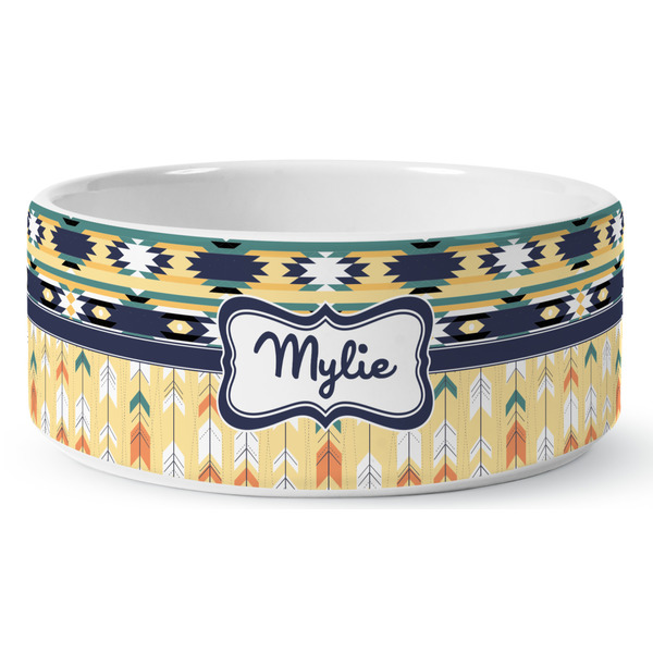 Tribal2 Ceramic Dog Bowl - Medium - Front