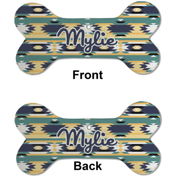 Tribal2 Ceramic Flat Ornament - Bone Front & Back (APPROVAL)