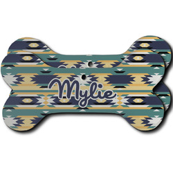 Tribal2 Ceramic Dog Ornament - Front & Back w/ Name or Text