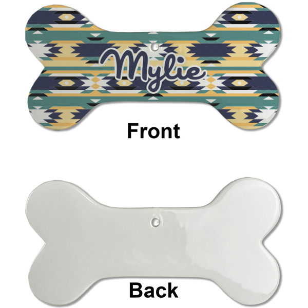 Tribal2 Ceramic Flat Ornament - Bone Front & Back Single Print (APPROVAL)