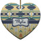 Tribal2 Ceramic Flat Ornament - Heart (Front)