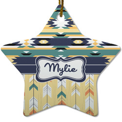 Tribal2 Star Ceramic Ornament w/ Name or Text