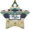 Tribal2 Ceramic Flat Ornament - Star (Front)