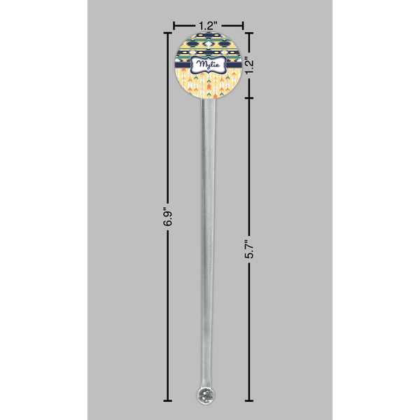 Tribal2 Clear Plastic 7" Stir Stick - Round - Dimensions