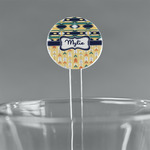 Tribal2 5.5" Round Plastic Stir Sticks - Clear (Personalized)