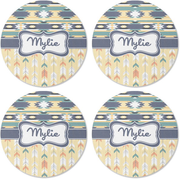 Tribal2 Coaster Round Rubber Back - Apvl