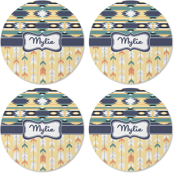 Tribal2 Coaster Round Rubber Back - Apvl