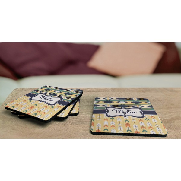 Tribal2 Coaster Rubber Back - On Coffee Table