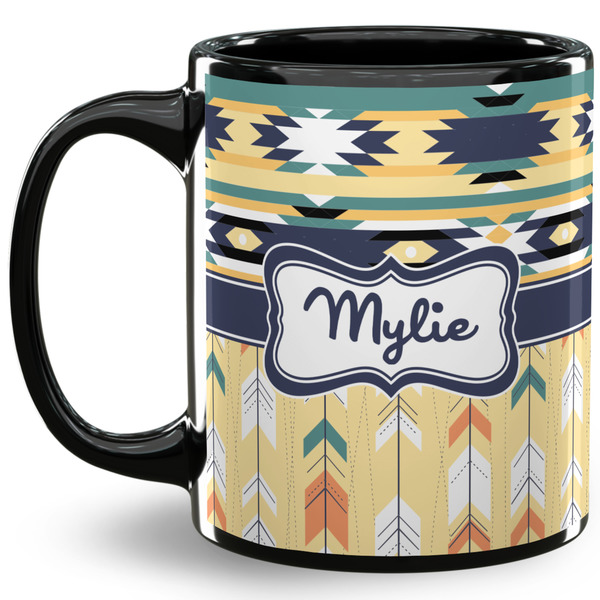 Custom Tribal2 11 Oz Coffee Mug - Black (Personalized)