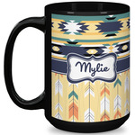 Tribal2 15 Oz Coffee Mug - Black (Personalized)