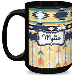 Tribal2 15 Oz Coffee Mug - Black (Personalized)