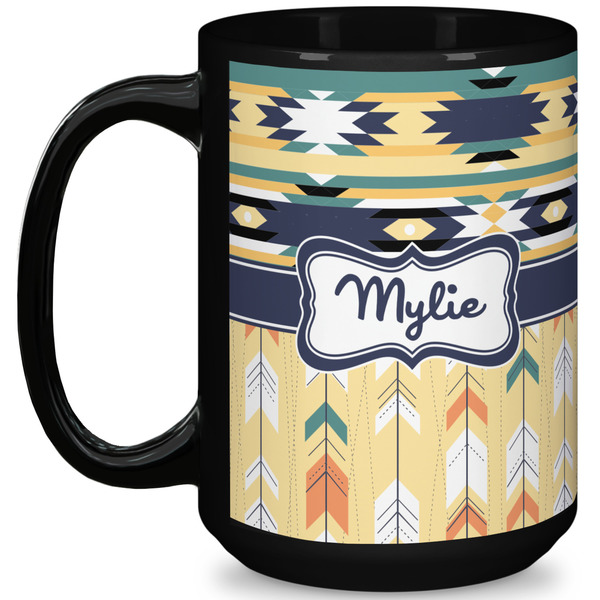 Custom Tribal2 15 Oz Coffee Mug - Black (Personalized)