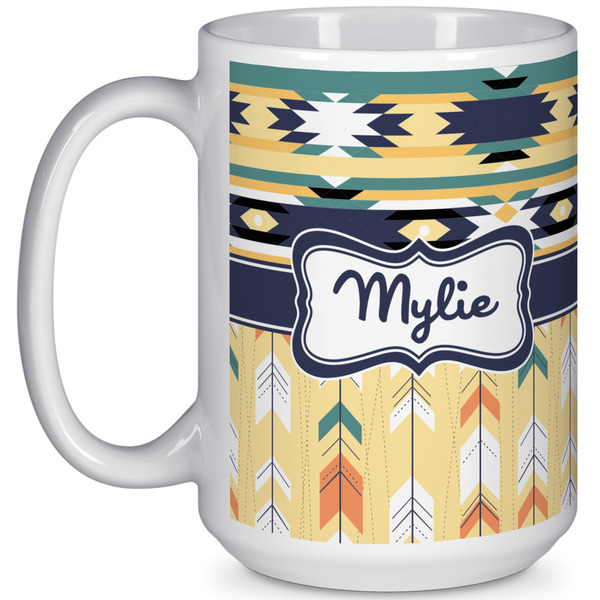 Custom Tribal2 15 Oz Coffee Mug - White (Personalized)