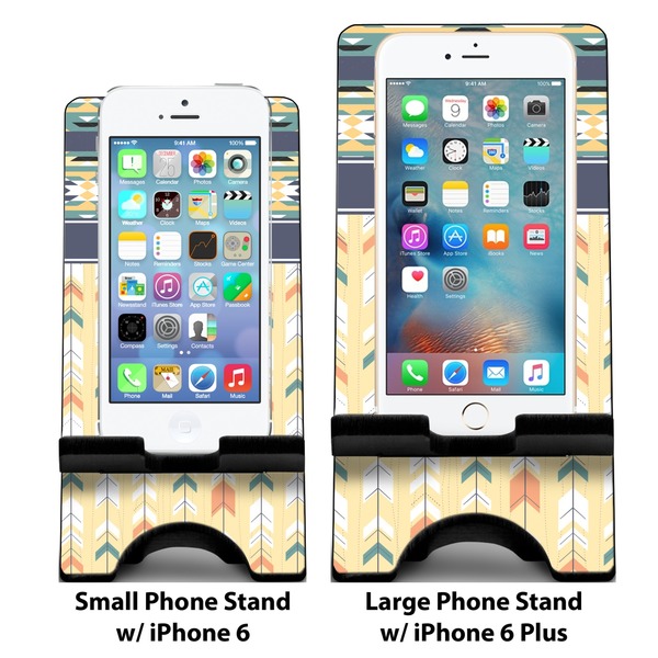 Tribal2 Compare Phone Stand Sizes - with iPhones