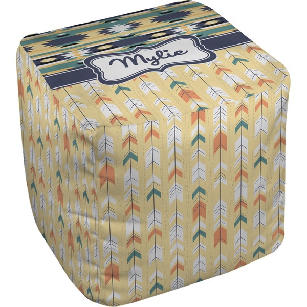 Custom Tribal2 Cube Pouf Ottoman (Personalized)