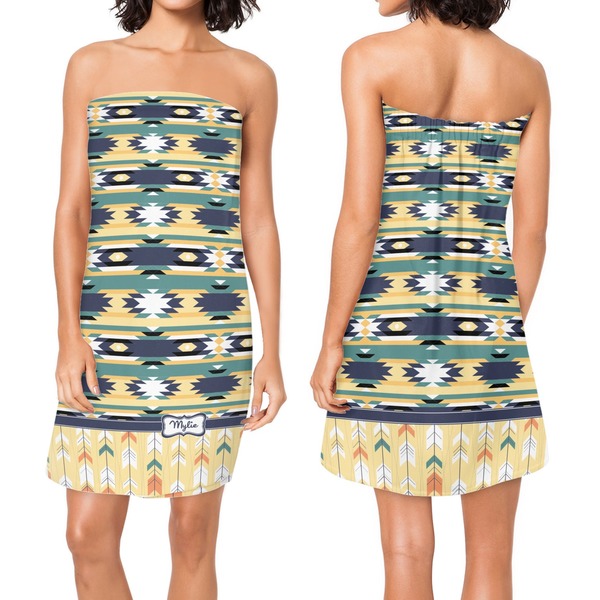 Tribal2 Custom Bath Wrap - Front & Back View