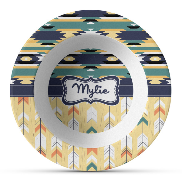 Custom Tribal2 Plastic Bowl - Microwave Safe - Composite Polymer (Personalized)