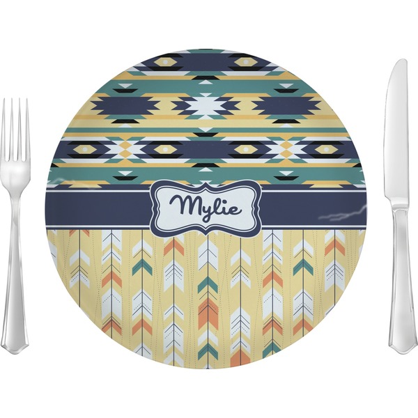 Custom Tribal2 10" Glass Lunch / Dinner Plates - Single or Set (Personalized)