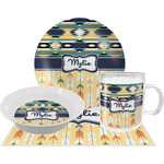 Tribal2 Dinner Set - Single 4 Pc Setting w/ Name or Text