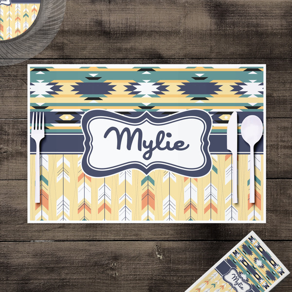 Tribal2 Disposable Paper Placemat - In Context