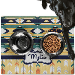 Tribal2 Dog Food Mat - Large w/ Name or Text
