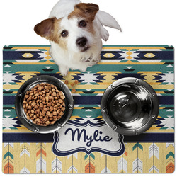 Tribal2 Dog Food Mat - Medium w/ Name or Text