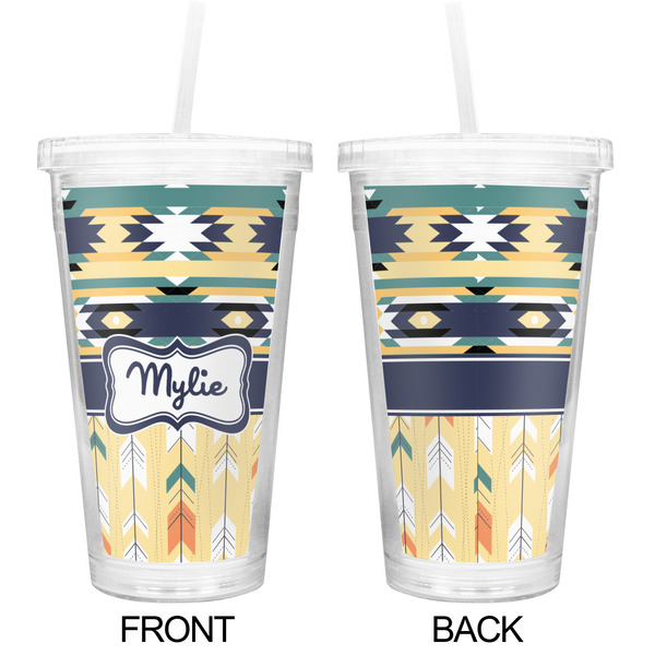 Tribal2 Double Wall Tumbler with Straw - Approval