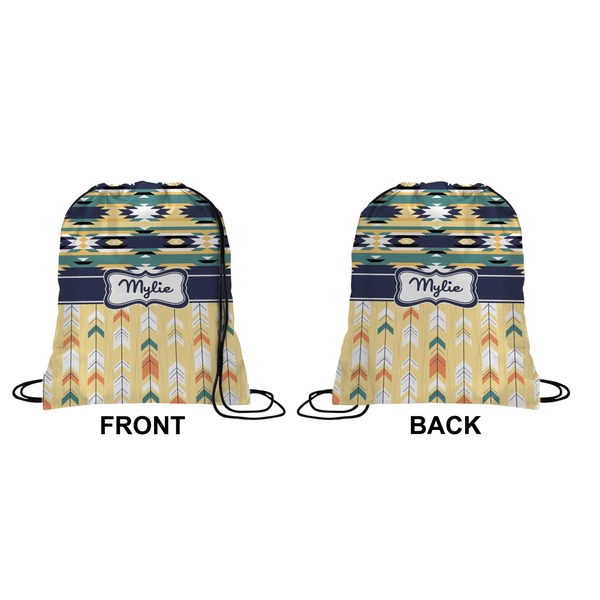 Tribal2 Drawstring Backpack Front & Back Small