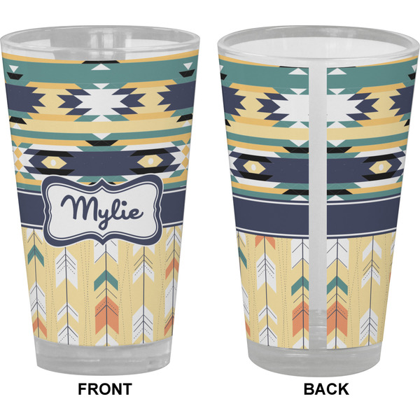 Tribal2 Pint Glass - Full Color - Front & Back Views