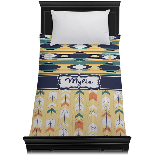 Tribal2 Duvet Cover - Twin - On Bed - No Prop
