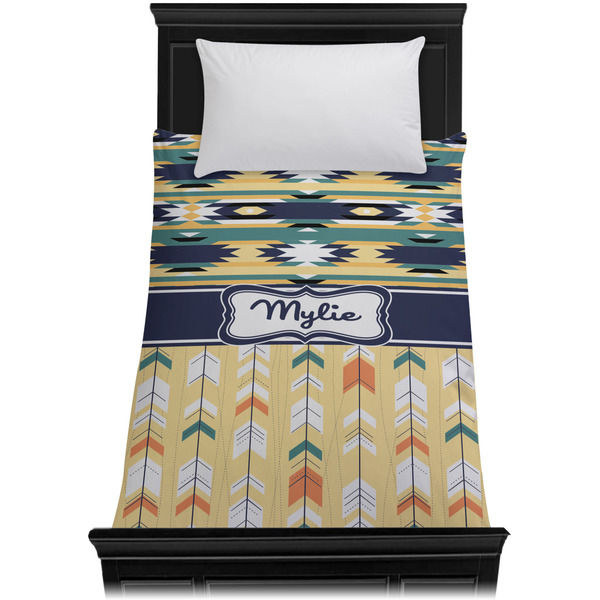 Tribal2 Duvet Cover - Twin XL - On Bed - No Prop