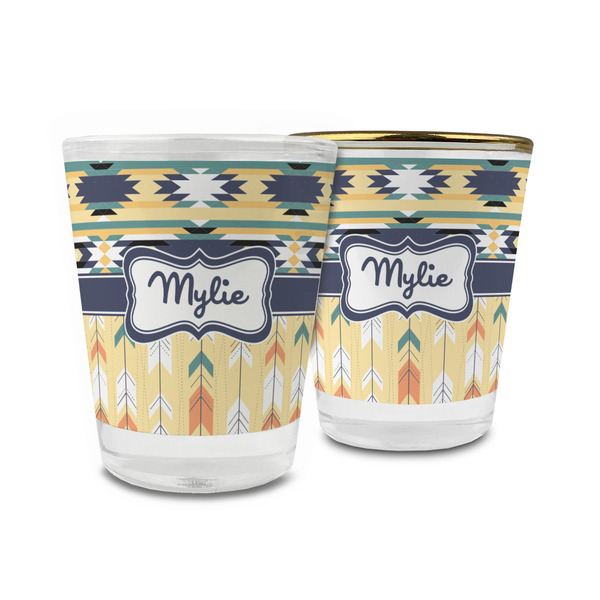 Custom Tribal2 Glass Shot Glass - 1.5 oz (Personalized)