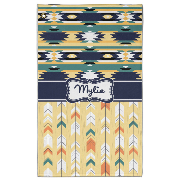 Custom Tribal2 Golf Towel - Poly-Cotton Blend - Large w/ Name or Text