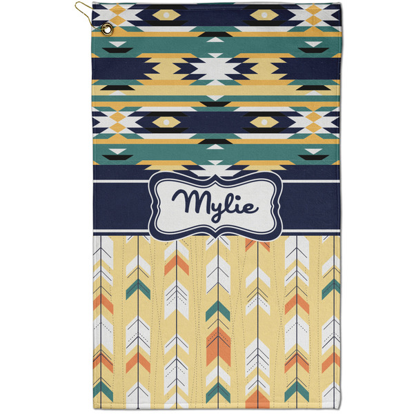 Custom Tribal2 Golf Towel - Poly-Cotton Blend - Small w/ Name or Text