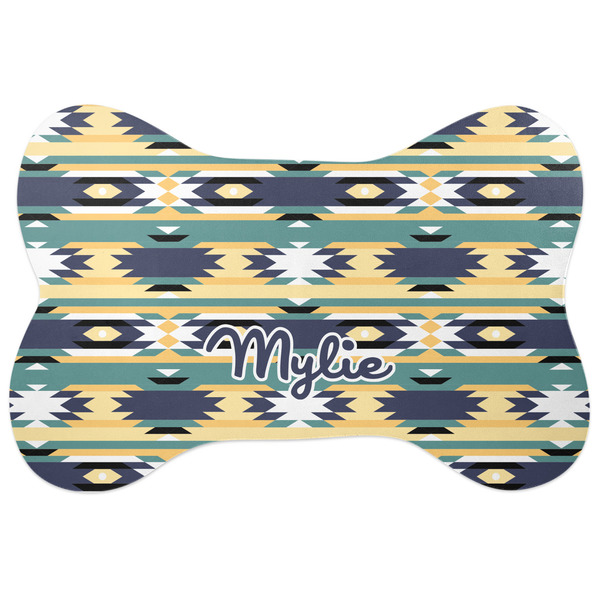 Custom Tribal2 Bone Shaped Dog Food Mat (Personalized)