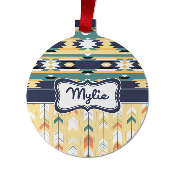 Custom Tribal2 Metal Ball Ornament - Double Sided w/ Name or Text