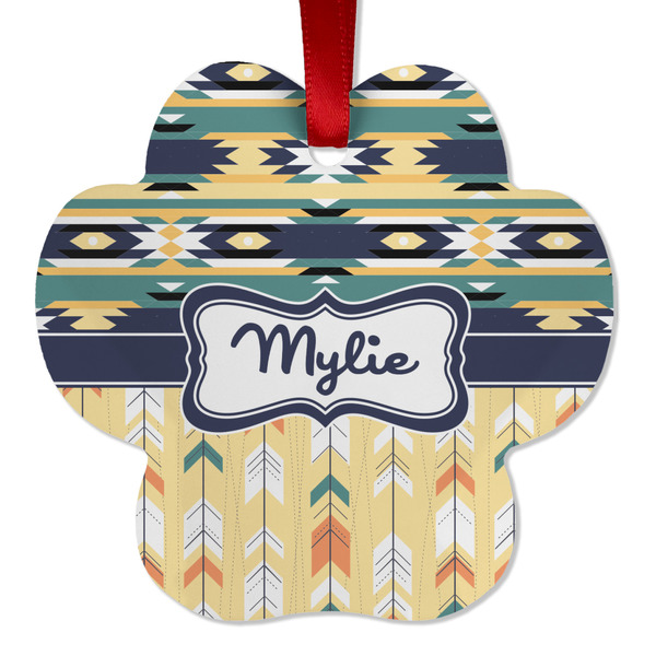 Tribal2 Metal Paw Ornament - Front