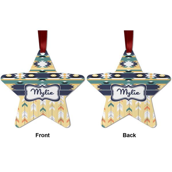 Tribal2 Metal Star Ornament - Front and Back