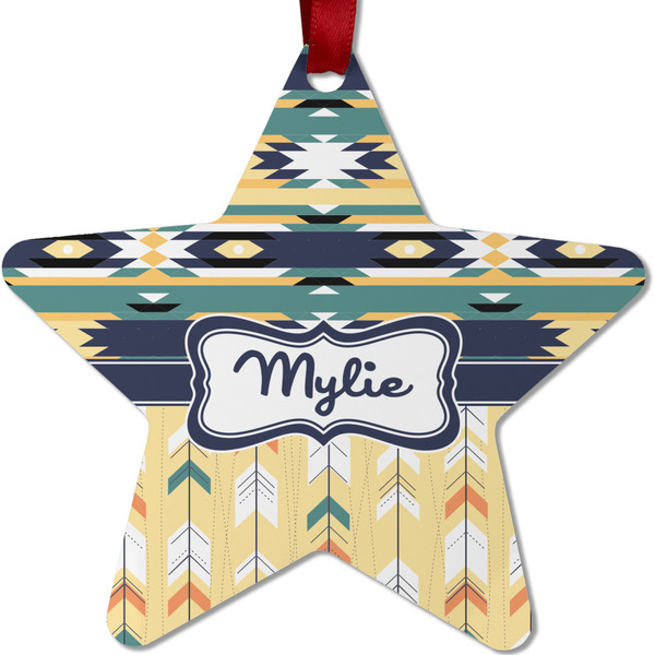 Tribal2 Metal Star Ornament - Front