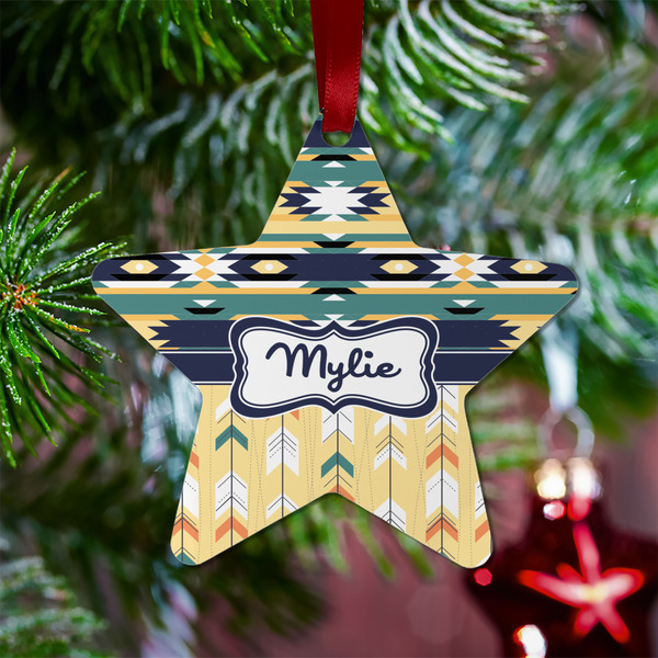 Tribal2 Metal Star Ornament - Lifestyle