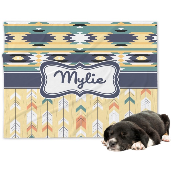 Custom Tribal2 Dog Blanket - Large (Personalized)