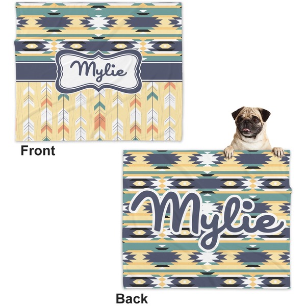 Tribal2 Microfleece Dog Blanket - Large- Front & Back