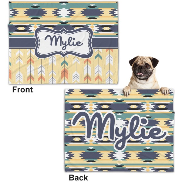 Tribal2 Microfleece Dog Blanket - Regular - Front & Back