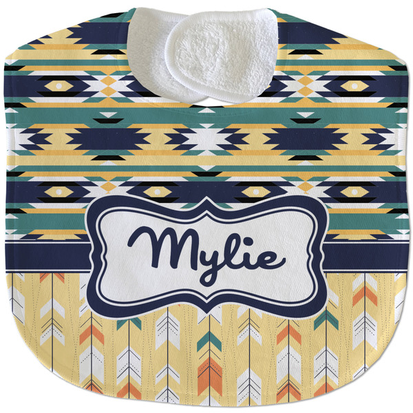 Custom Tribal2 Velour Baby Bib w/ Name or Text
